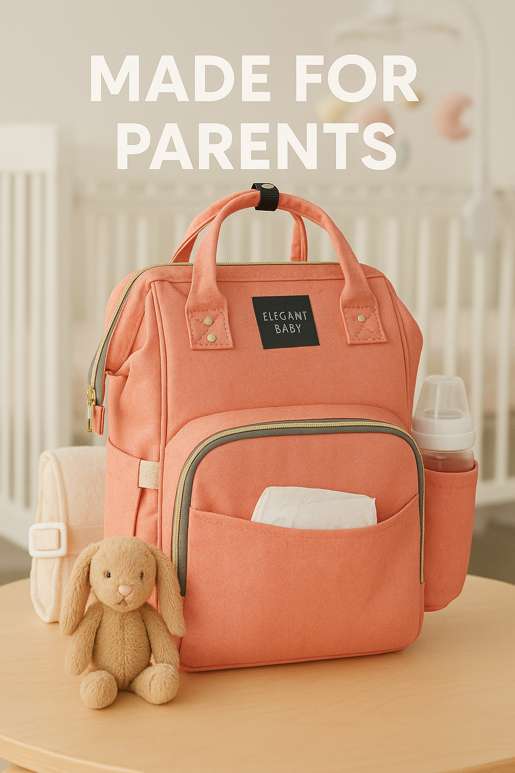 Mochila de bebe, porta pañales Premium