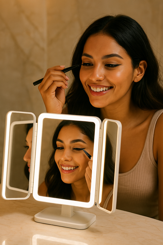 Espejo con luz de aumento maquillaje