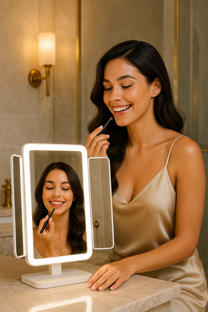Espejo con luz de aumento maquillaje