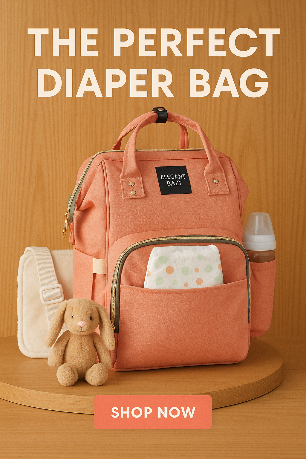 Mochila de bebe, porta pañales Premium