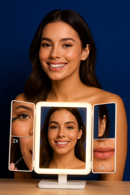 Espejo con luz de aumento maquillaje